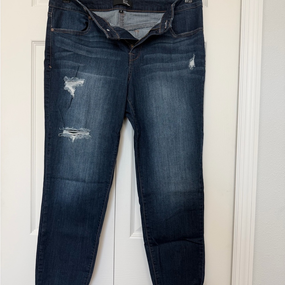 1822 Denim Midnight Blue Ripped Skinny Jeans